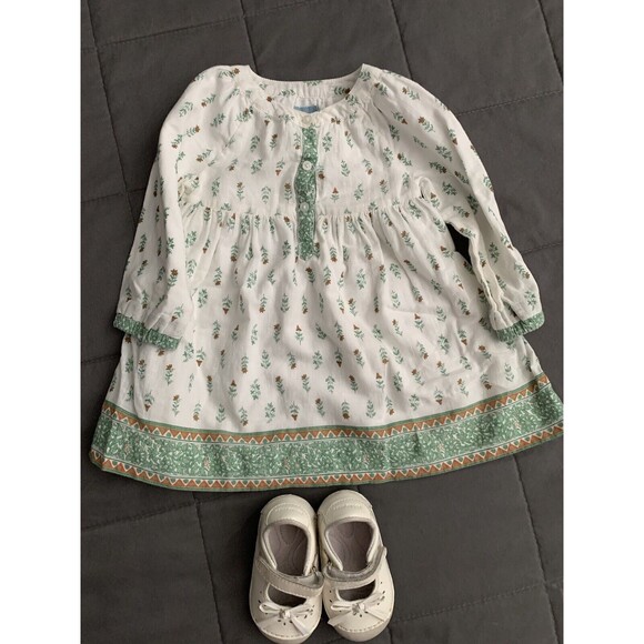 Gap Other - Gap Baby  dress 6-12 Months‎ White Cotton  Stride Rite Sz 3.5 lot